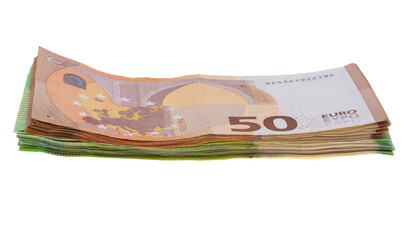 euro bills isolated