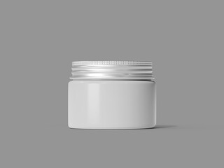 White Blank Skincare Jar 3D Render Mockup