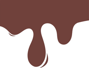 melted chocolate dripping on white background. Melted Chocolate Syrup. flowing chocolate drops. Chocolate. Chocolate creamy melted drip wave.