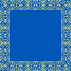 Vector illustration of Ukrainian ornament in ethnic style, identity, vyshyvanka, embroidery for print clothes, websites, banners. Background. Geometric design, border, copy space, frame