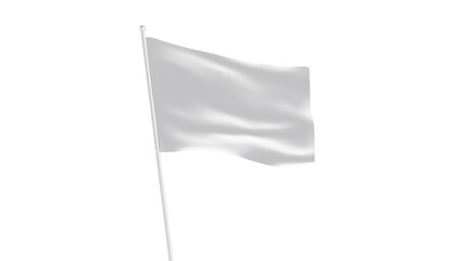 なびく白い旗の素材　3Dレンダリング　透過素材 - obrazy, fototapety, plakaty