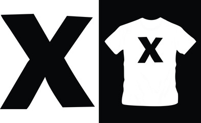 simple single alphabet shirt design editable template