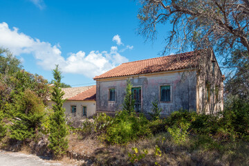 Fototapeta na wymiar Architecture in Ereikoussa island, one of the three Diapontia islands northwest of Corfu, Greece