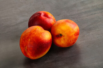 Ripe sweet juicy fresh red nectarines