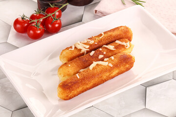 Fried cheese sticks for snack