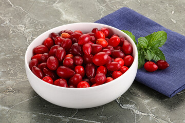 Ripe sweet and juicy cornus