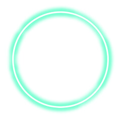 turquoise circle neon frame