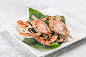 Yummy boiled crab in the plate