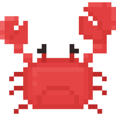 Pixel art cartoon crab character 