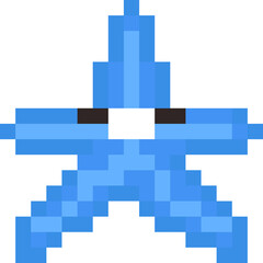 Pixel art cartoon starfish character
