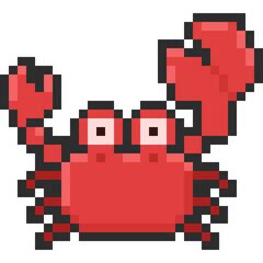 Pixel art cartoon crab character 2