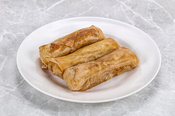 Traditional crispy fried stuffed springroll
