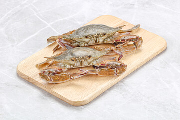 Two raw crab for cooking