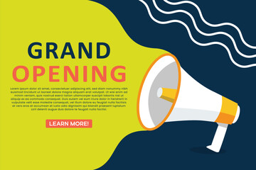 Grand Opening Announce Advertisement Poster Background Vector 