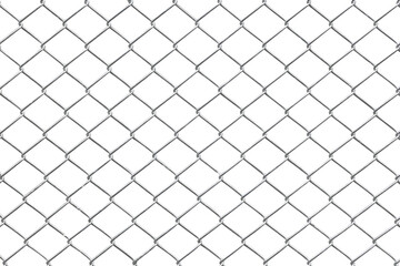 Chain link fencing isolated on white background.