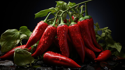 Vibrant Red Chili Pepper with Intense Heat and Spicy Aesthetics
