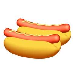 Hotdog fast food. 3d render