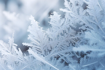 Beautiful background image of hoarfrost close-up