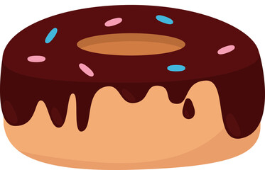 Donut with glaze and sprinkles.