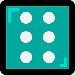 주사위 정면방향 벡터 일러스트