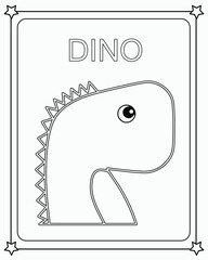 vector graphic illustration of Cute Funny Dinosaur for education children's coloring book