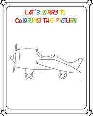 vector graphic illustration of car for education children's coloring book