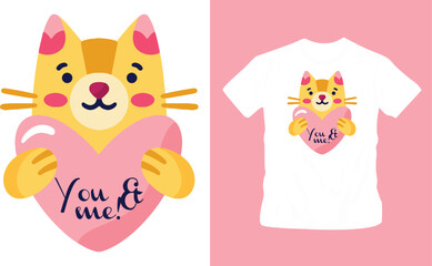 hand drawn valentines day cute shirt designs editable template