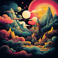 Fototapeta premium Magic town