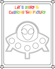 vector graphic illustration of bicycle for education children's coloring book