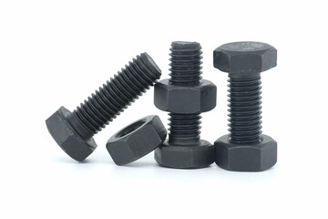 Bolts and nuts isolated on white background