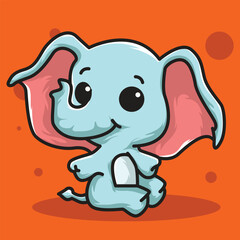 elephat baby cute mascot vector