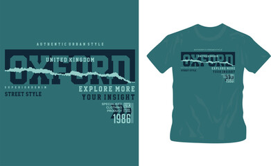 Oxford united kingdom abstract graphic typography shirt design editable template