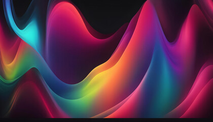 Colorful streamlined wave neon art background Generative AI