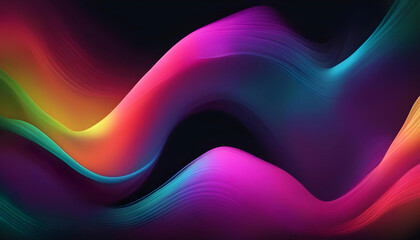 Obraz premium Colorful streamlined wave neon art background Generative AI