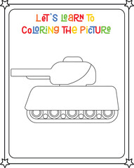 vector graphic illustration of bicycle for education children's coloring book