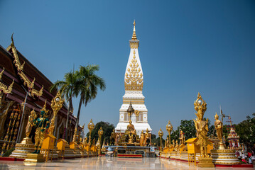 Fototapeta premium Wat Phra That Phanom Temple is the most famous landmark in Nakhon Phanom, Thailand 