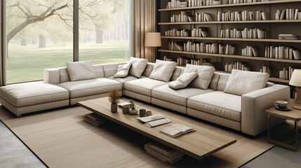 Modern Interior Design, 3D Render, 3D Illustration