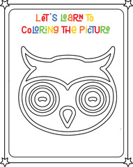 vector graphic illustration of owl for education children's coloring book