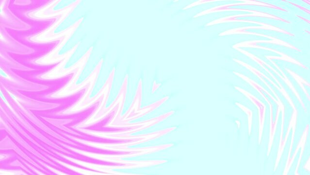 Flowing motion of abstract shapes of heart on pastel light blue background. Seamless wave flow of white rose violet gradient curved element. Loop animation 4k for intro, web design. Moving wavy lines