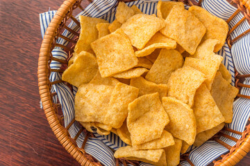 Traditional indonesian casave crackers