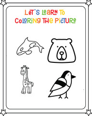 vector graphic illustration of bicycle for education children's coloring book