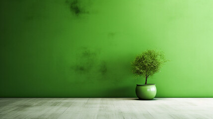 Fototapeta na wymiar Captivating Minimalism in Green. The Beauty of Green Minimalism. AI Generated