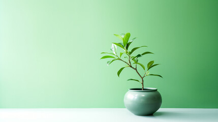 Captivating Minimalism in Green. The Beauty of Green Minimalism. AI Generated