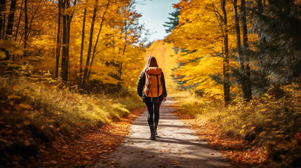 Fototapeta premium Autumn Adventure Escapes. Fall Travel Trends.