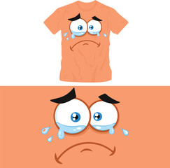 cartoon emoticons with cute happy sad angry expression shirt design editable template