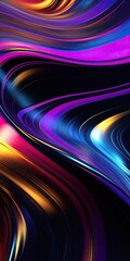 Abstract metallic holographic fluid wavy background for futuristic background 