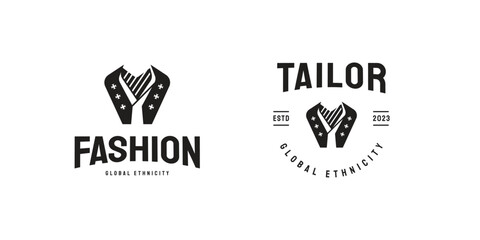 silhouette handmade fashion and tailor iconic logo business vector design template with flat, modern and elegant styles