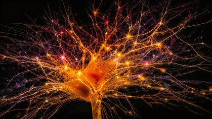 Brainwaves in Motion.  Active Neuronal Network.  AI Generated