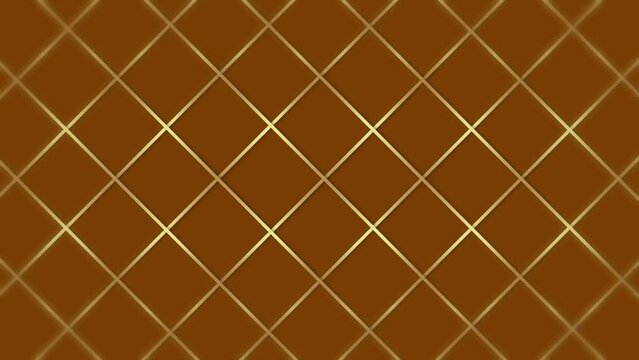 Abstract luxury backgrounds geometric square shape with golden metallic strip. Seamless looped minimal Background