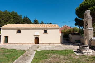 Fototapeta na wymiar Little Orthodox church in Ereikoussa island, Greece